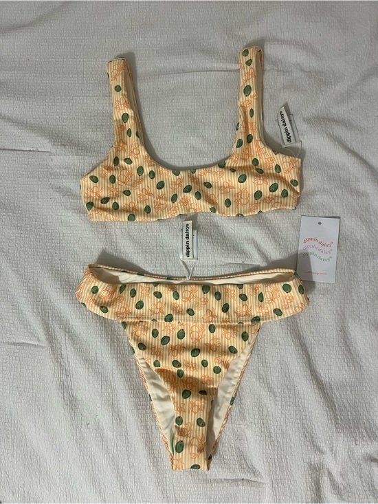 Dippin' Daisy's Other - Dippin' Daisy's Yellow & Green Polka Dot Bikini Set
